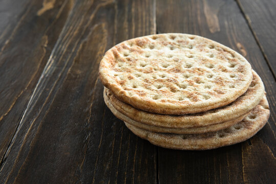 Stack of soft unleavened flatbread