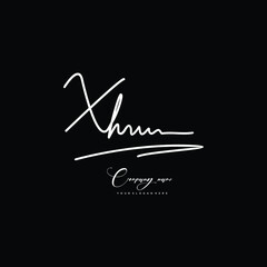XH initials signature logo. Handwriting logo vector templates. Hand drawn Calligraphy lettering Vector illustration.
