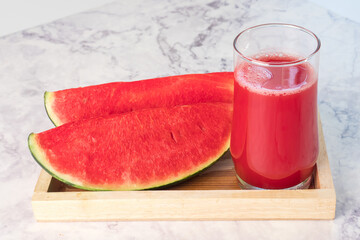 A refreshing summer drink of watermelon juice.