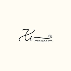 XI initials signature logo. Handwriting logo vector templates. Hand drawn Calligraphy lettering Vector illustration.