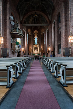 The interior of Swedish church in Eskilstuna.