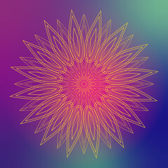 Image of a mandala on a trending gradient background.