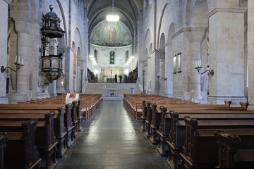 Beautiful interior of the Cathedral in Lund, Sweden.