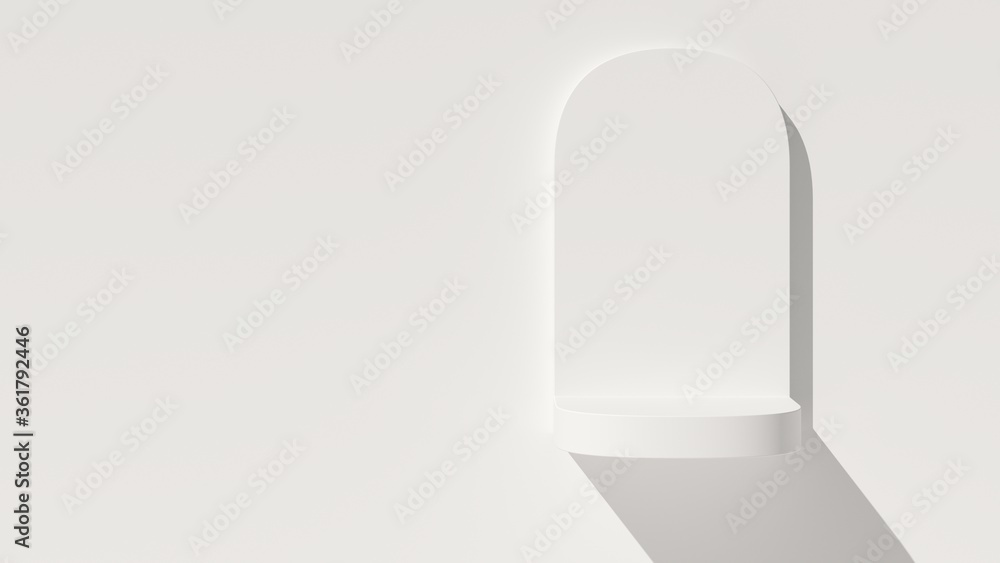 Poster minimal background, mock up scene with podium geometry shape for product display. 3d rendering