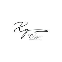 XY initials signature logo. Handwriting logo vector templates. Hand drawn Calligraphy lettering Vector illustration.

