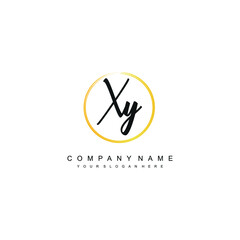 XY initials signature logo. Handwriting logo vector templates. Hand drawn Calligraphy lettering Vector illustration.
