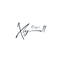 XY initials signature logo. Handwriting logo vector templates. Hand drawn Calligraphy lettering Vector illustration.
