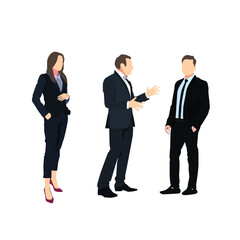 Set of three standing business people vector design 