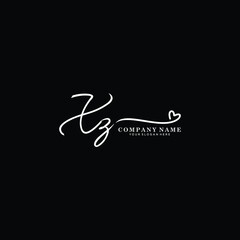 XZ initials signature logo. Handwriting logo vector templates. Hand drawn Calligraphy lettering Vector illustration.
