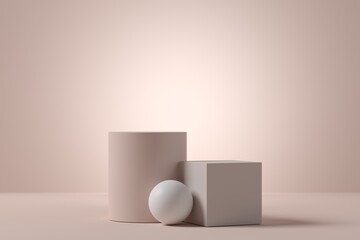 Minimal background, mock up scene with podium geometry shape for product display. 3D rendering