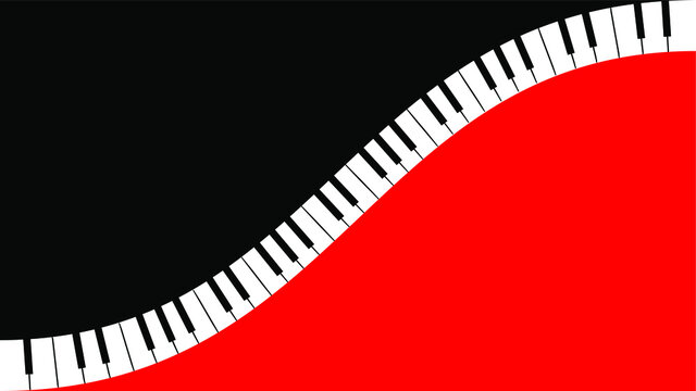 Background of two grand pianos separated by keys.