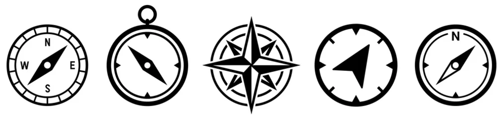 Fotobehang Compass simple icon set. Compass symbol set. Wind rose icon. Vector © warmworld