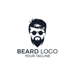 Fototapeta premium Beard man logo vector illustration