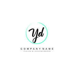 YD initials signature logo. Handwriting logo vector templates. Hand drawn Calligraphy lettering Vector illustration.
