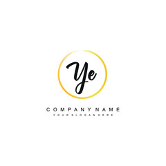 YE initials signature logo. Handwriting logo vector templates. Hand drawn Calligraphy lettering Vector illustration.
