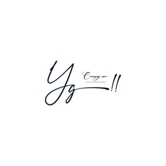 YG initials signature logo. Handwriting logo vector templates. Hand drawn Calligraphy lettering Vector illustration.
