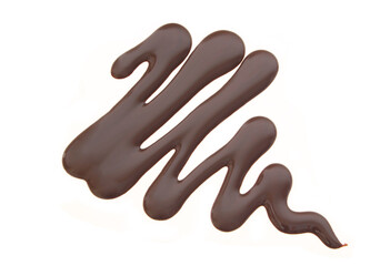 Obraz premium Liquid chocolate isolated. Sweet chocolate sauce on white background