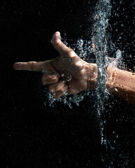 water splash in hand