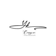 YK initials signature logo. Handwriting logo vector templates. Hand drawn Calligraphy lettering Vector illustration.
