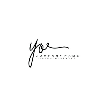 YO initials signature logo. Handwriting logo vector templates. Hand drawn Calligraphy lettering Vector illustration.
