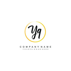 YQ initials signature logo. Handwriting logo vector templates. Hand drawn Calligraphy lettering Vector illustration.
