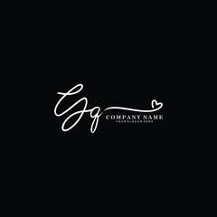 YQ initials signature logo. Handwriting logo vector templates. Hand drawn Calligraphy lettering Vector illustration.
