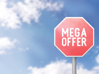 Mega offer - road sign
