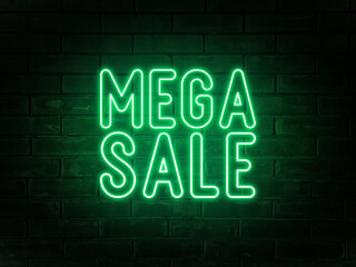 Obraz premium Mega sale - neon text
