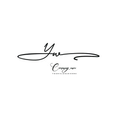 YW initials signature logo. Handwriting logo vector templates. Hand drawn Calligraphy lettering Vector illustration.
