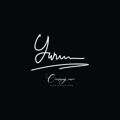 YW initials signature logo. Handwriting logo vector templates. Hand drawn Calligraphy lettering Vector illustration.
