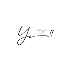 YW initials signature logo. Handwriting logo vector templates. Hand drawn Calligraphy lettering Vector illustration.
