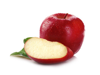 Fresh juicy red apples isolated on white