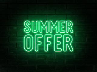 Fototapeta na wymiar Summer offer - neon text