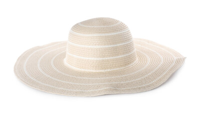 Fototapeta na wymiar Stylish hat isolated on white. Beach accessory