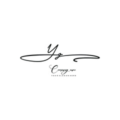 YZ initials signature logo. Handwriting logo vector templates. Hand drawn Calligraphy lettering Vector illustration.
