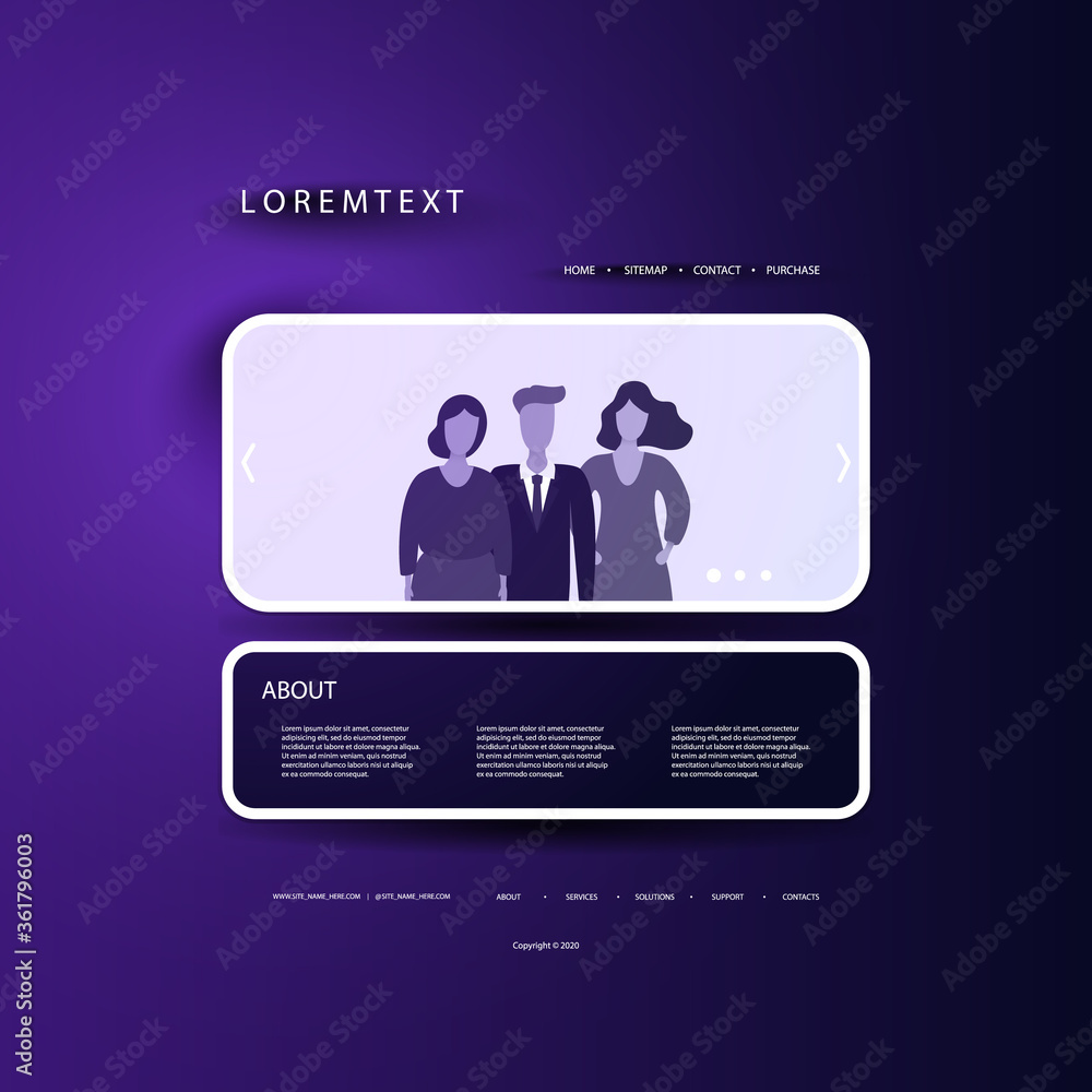 Poster website design template for your business with people in the header