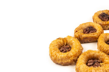 Tasty baklava isolated on white background.