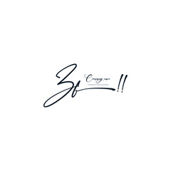 ZF initials signature logo. Handwriting logo vector templates. Hand drawn Calligraphy lettering Vector illustration.
