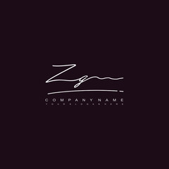 ZG initials signature logo. Handwriting logo vector templates. Hand drawn Calligraphy lettering Vector illustration.
