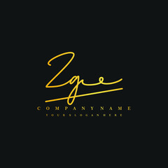 ZG initials signature logo. Handwriting logo vector templates. Hand drawn Calligraphy lettering Vector illustration.
