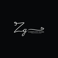 ZG initials signature logo. Handwriting logo vector templates. Hand drawn Calligraphy lettering Vector illustration.
