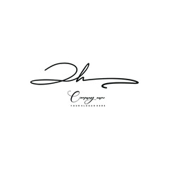 ZH initials signature logo. Handwriting logo vector templates. Hand drawn Calligraphy lettering Vector illustration.
