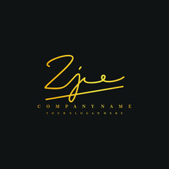 ZJ initials signature logo. Handwriting logo vector templates. Hand drawn Calligraphy lettering Vector illustration.
