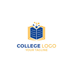 College logo design template. Vector illustration of icon