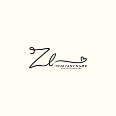 ZL initials signature logo. Handwriting logo vector templates. Hand drawn Calligraphy lettering Vector illustration.
 - obrazy, fototapety, plakaty