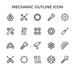 set of mechanic icons