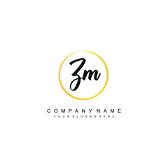 ZM initials signature logo. Handwriting logo vector templates. Hand drawn Calligraphy lettering Vector illustration.
