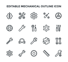Mechanical line set icon bundle