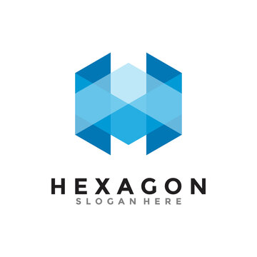 Letter H for abstract hexagon logo vector. Cube logo. Creative geometric logo design concept.