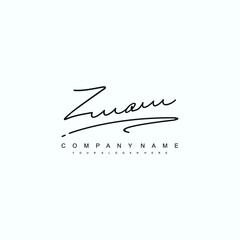 Fototapeta premium ZO initials signature logo. Handwriting logo vector templates. Hand drawn Calligraphy lettering Vector illustration. 